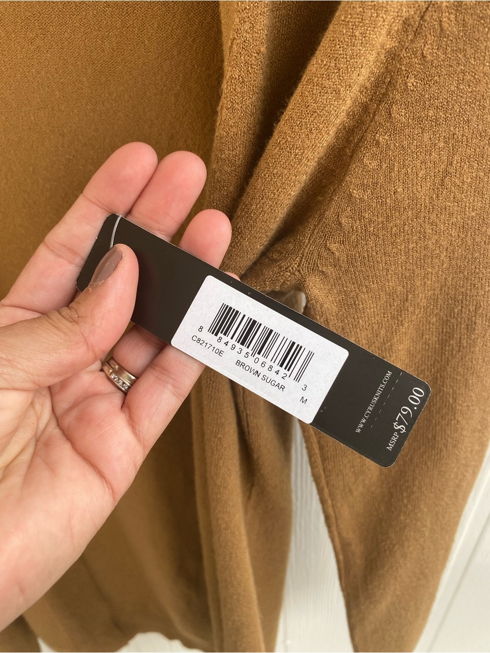 Cyrus Open Front Cardigan – Brown Sugar – Size Medium – NWT